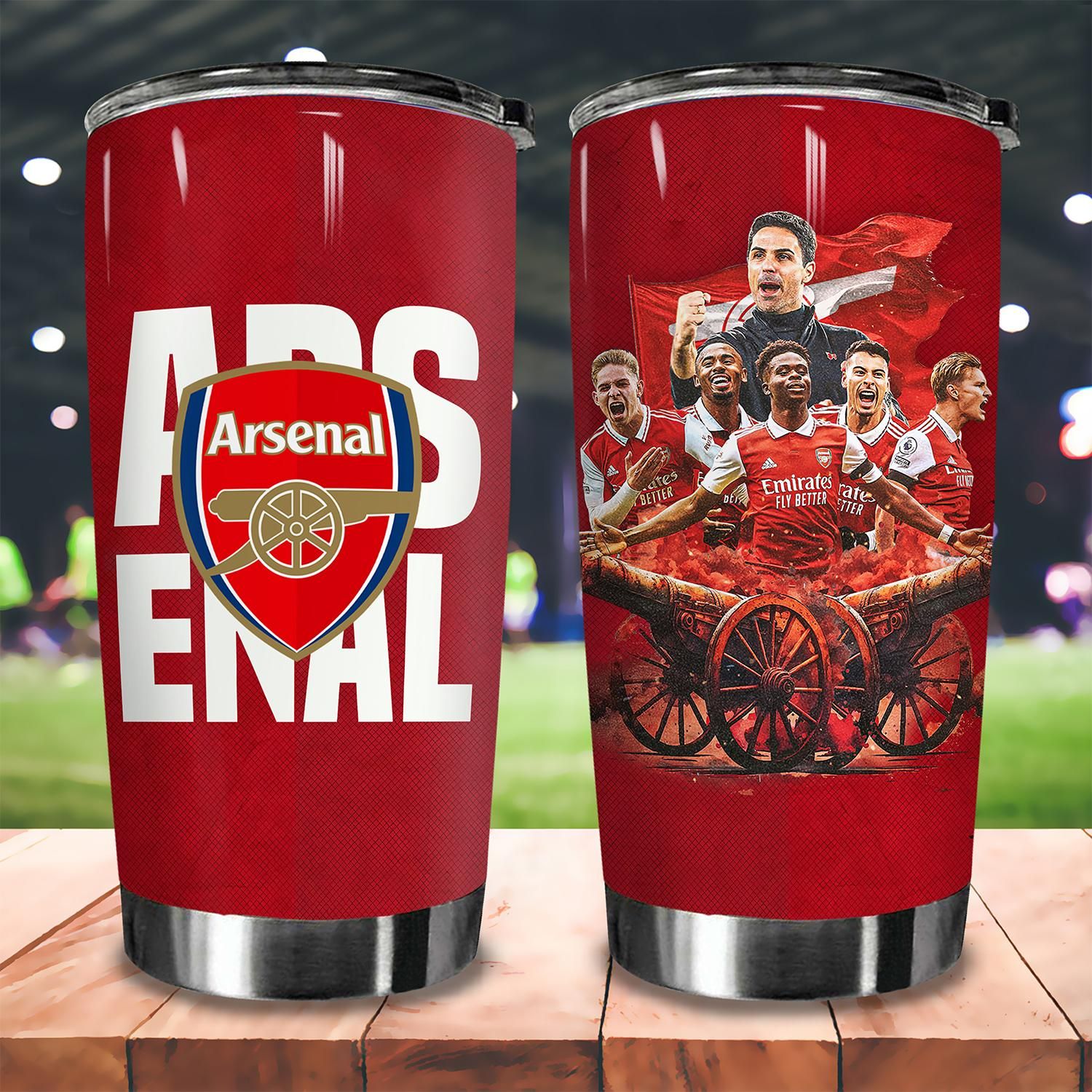 CLB Arsenal Ăn Mừng chiến thắng Go Drink Cốc Giữ Nhiệt 600ml In tên, hình ảnh theo yêu cầu