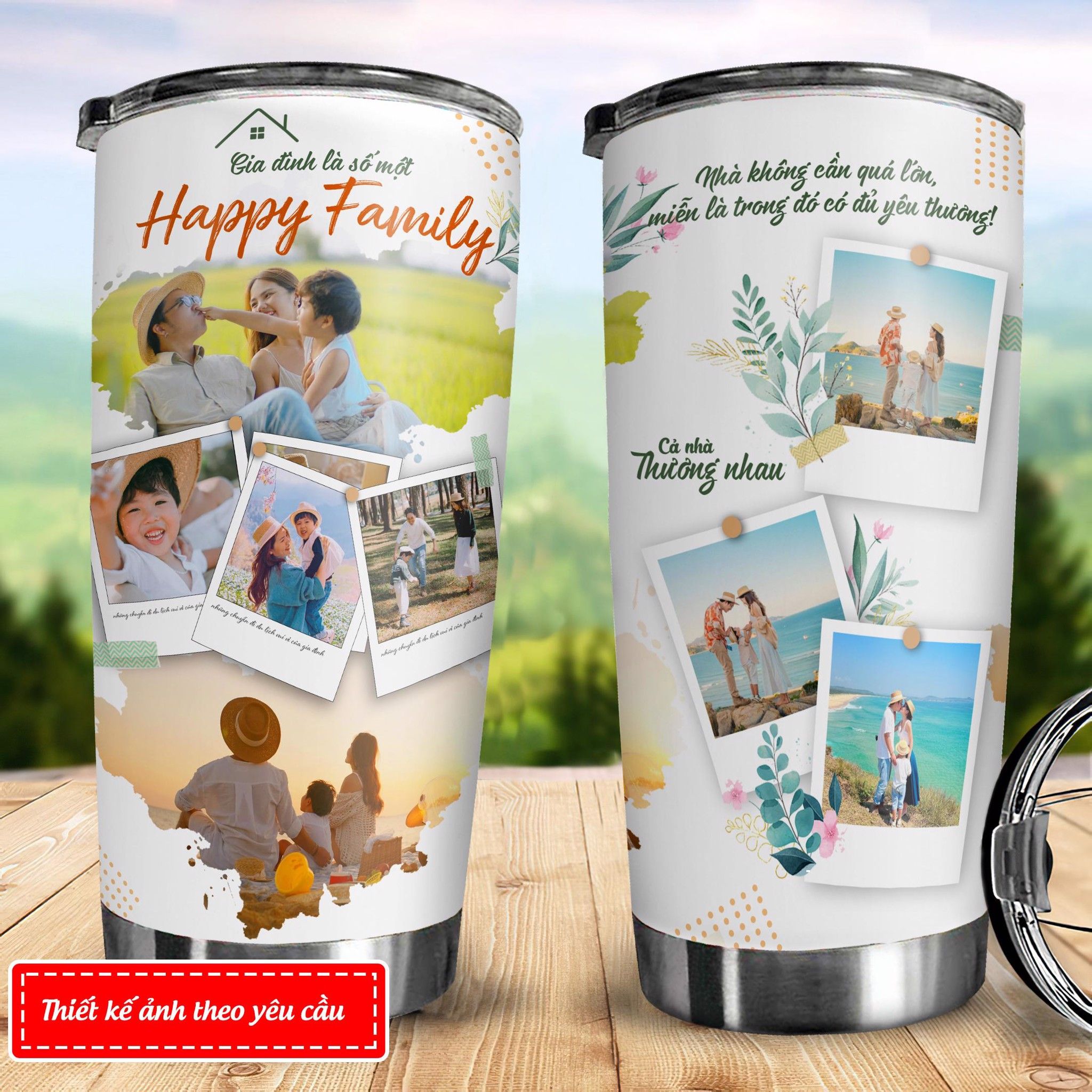 Cốc Giữ Nhiệt Ghép Ảnh Gia Đình - GoDrink