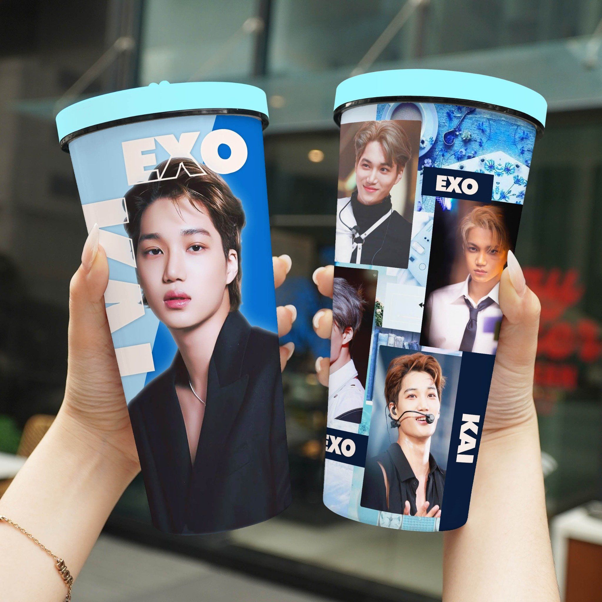 Kai EXO Go Drink Người nổi tiếng/Idol Cốc giữ nhiệt 740ml In tên, hình ảnh theo yêu cầu