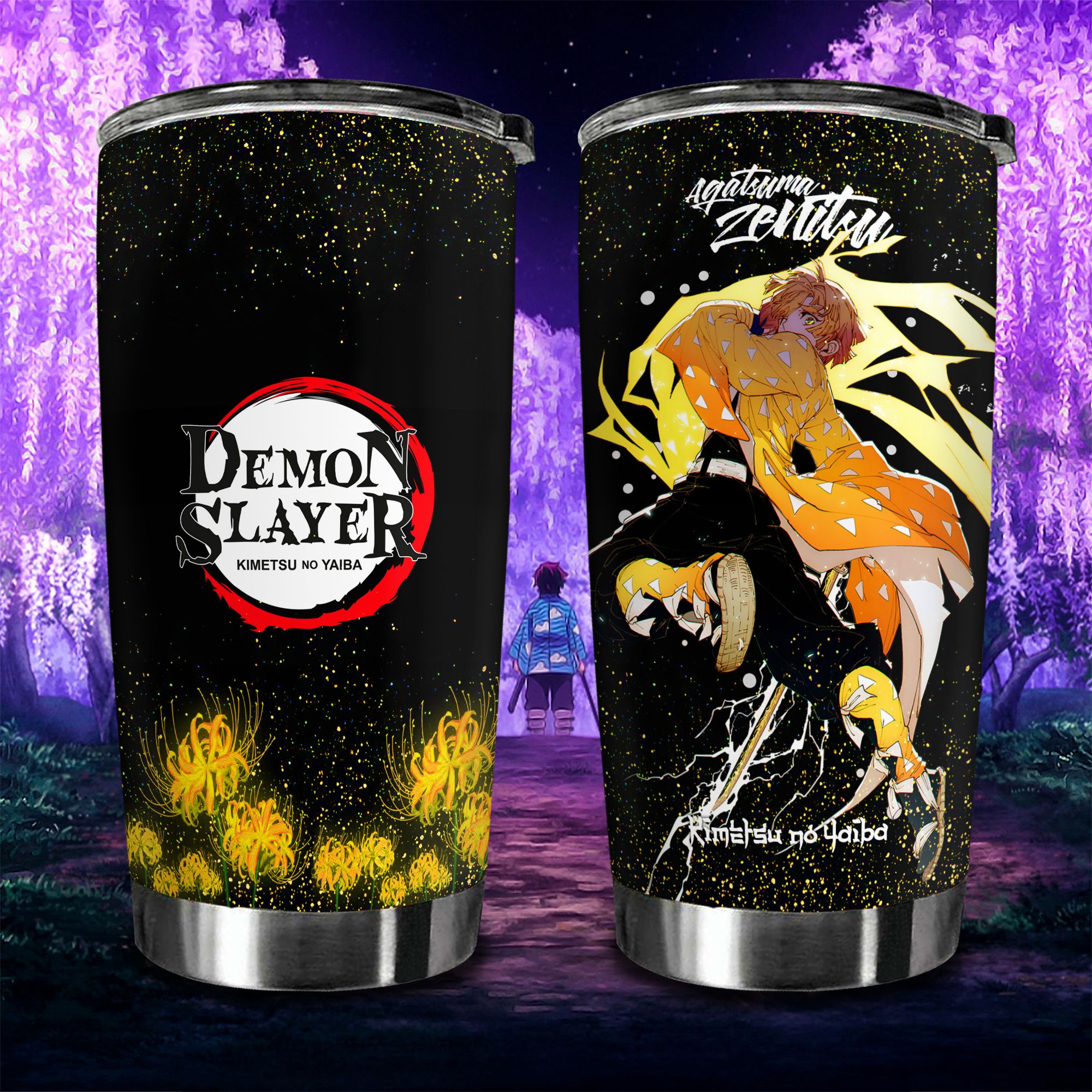 Demon Slayer Kết Hợp Hoa Bỉ Ngạn Ly Giữ Nhiệt Go Drink Anime 600ml In tên, hình ảnh theo yêu cầu