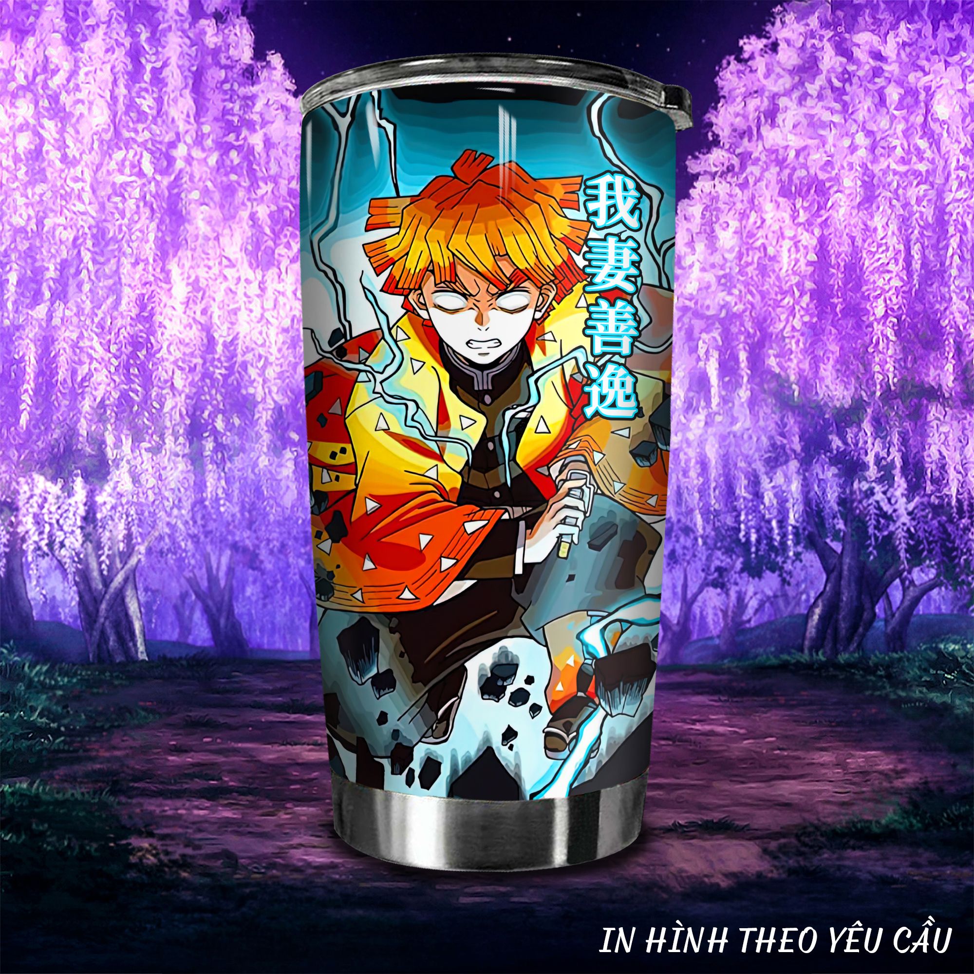Zenitsu Demon Slayer Go Drink Anime Cốc giữ nhiệt 600ml In tên, hình ảnh theo yêu cầu