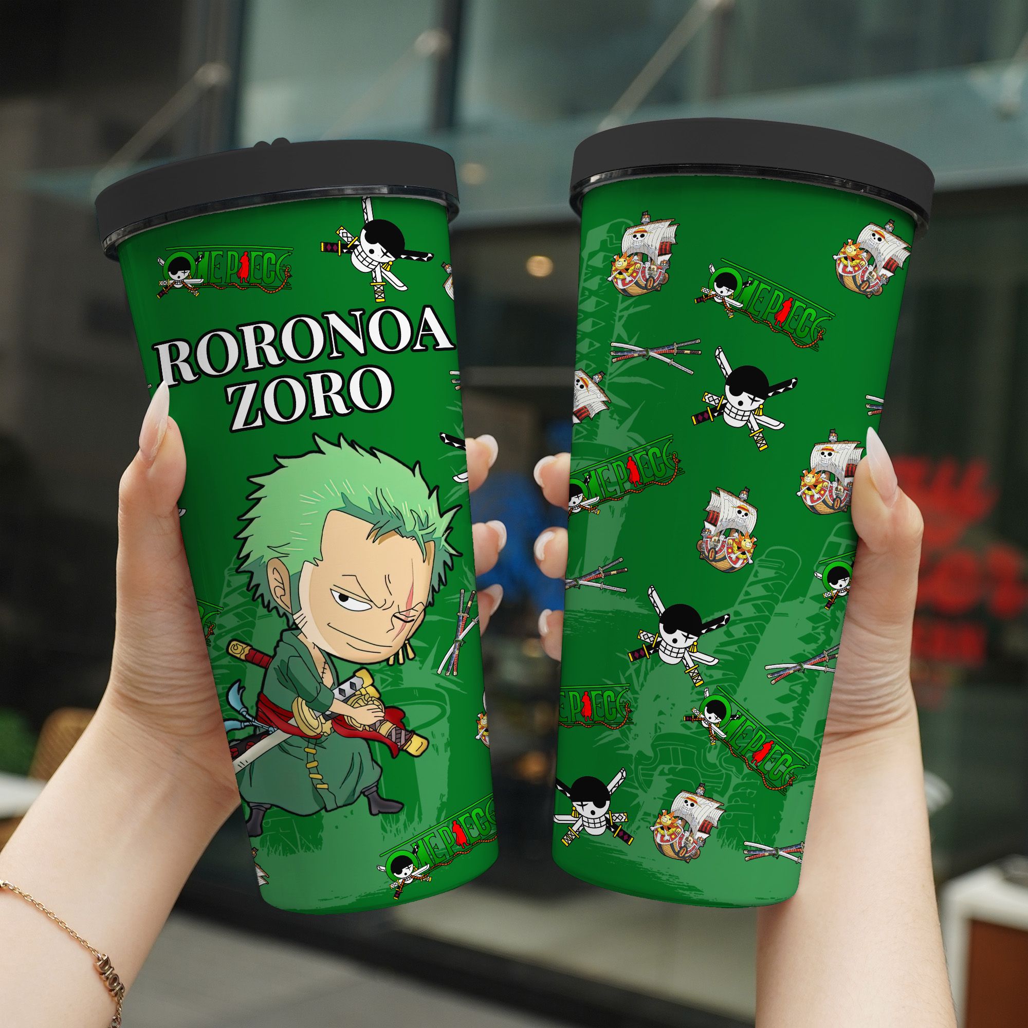 Zoro One Piece Chibi Go Drink Anime Cốc giữ nhiệt 740ml In tên, hình ảnh theo yêu cầu