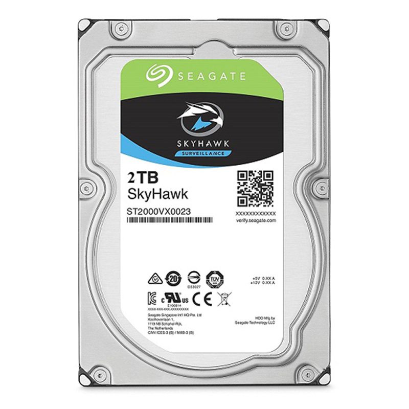 Ổ cứng HDD Seagate Skyhawk 2TB 3.5" SATA 3 - ST2000VX015 (2XG102-300) chuyên camera Chính hãng