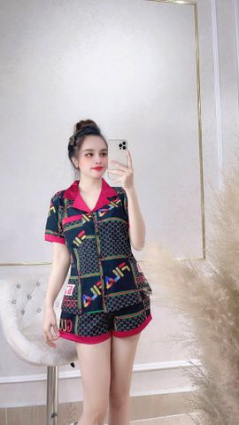 Đồ Bộ Mặc Nhà NhiStore Pyjama Dài Thời Trang Nữ Giá Rẻ Áo Cài Nút Tay Ngắn Sale Quần Dài Lưng Thun Co Dãn Dễ Mặc 50kg