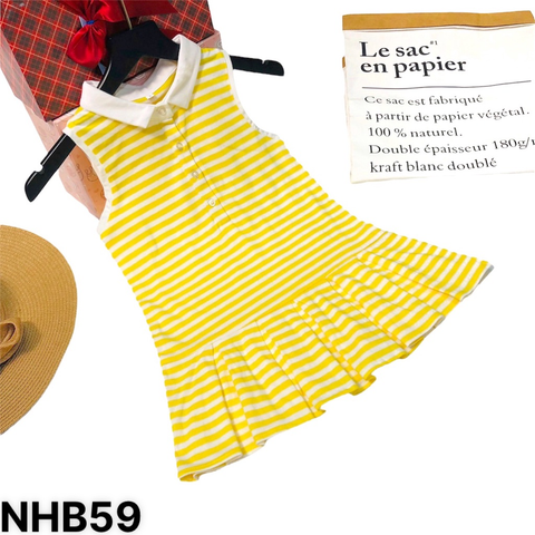 Đầm Bé Gái Nhistore Đầm Cổ Trụ Sát Nách Chất Thun Cotton Họa Tiết Kẻ Sọc