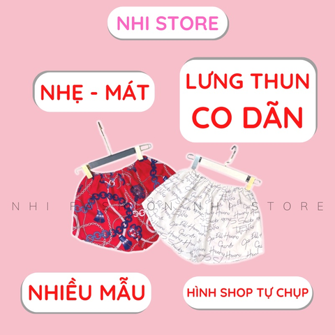 QUẦN NGẮN NHISTORE LƯNG THUN LỤA IN NHIỀU HOA VĂN BẮT MẮT FREESIZE 55KG