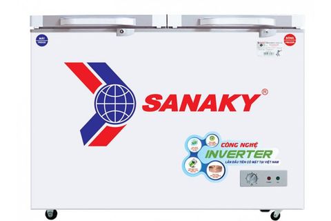 Tủ đông 1 ngăn 2 cánh 235 lít inverter Sanaky VH-2899A4KD (mặt kính cường lực xanh)