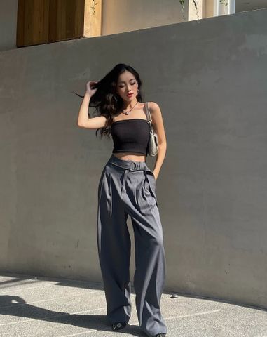 Quần dài ống suông nữ Hana Pants QD018 kèm đai lưng, form dáng rộng trendy - Uni By Heart