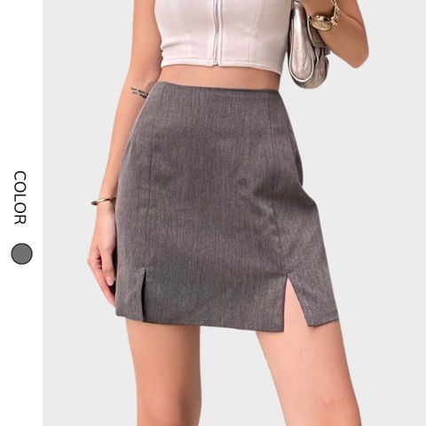 Chân váy ngắn chữ A Keva Skirt CV020 màu xám, chất liệu thoáng mát - Uni By Heart