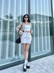 Chân váy da lộn Liilie Skirt CVD02 dáng chữ A, có túi, phong cách trẻ trung, năng động - Uni By Heart