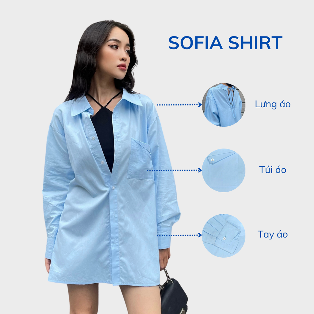 Áo sơ mi Sofia Shirt SMI019 kiểu dáng trẻ trung, hiện đại - Uni By Heart