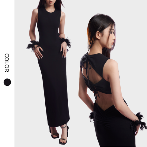 Đầm body dáng dài Anna Dress VD002 thiết kế hở lưng, dây buộc trẻ trung - Uni By Heart