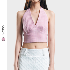 Áo croptop cố yếm dây buộc Linda Top AY001 thiết kế hở lưng, kiểu dáng hiện đại - Uni By Heart