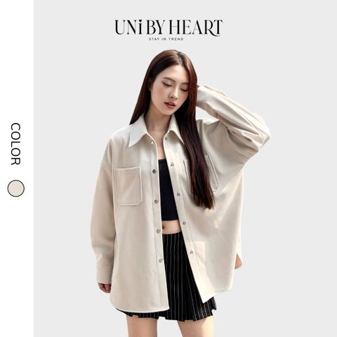 Áo khoác sơ mi Sandra Shirt SMI022 form dáng rộng oversized, chất liệu dày dặn - Uni By Heart