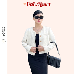 Áo khoác dạ Alice Tweed AD003 dáng ngắn, chất liệu dày dặn, phong cách trẻ trung, thanh lịch - Uni By Heart