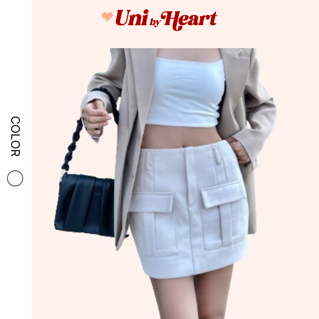 Chân váy da lộn Liilie Skirt CVD02 dáng chữ A, có túi, phong cách trẻ trung, năng động - Uni By Heart