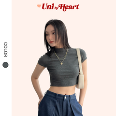 Áo croptop Mila Top CT005 cổ leo, tay hến, chất thun gân, form ôm body - Uni By Heart