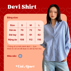 Áo sơ mi nữ Pearl Shirt SMI024 dài tay kẻ sọc, form rộng, màu xanh dương - Uni By Heart