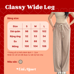 Quần len lông Classy Wide Leg QD021 cạp chun co giãn, ống rộng, kiểu dáng suông đứng - Uni By Heart