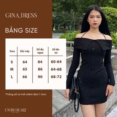 Đầm body Gina Dress VTV01 thiết kế dây buộc cổ, váy ôm body, chất liệu thun gân kép - Uni By Heart