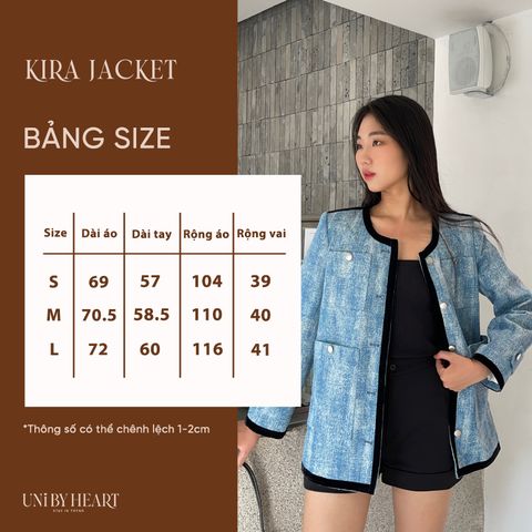 Áo khoác jeans Kira Jacket AJ001 form dáng rộng oversized, chất liệu vải dày dặn, áo có độn vai - Uni By Heart