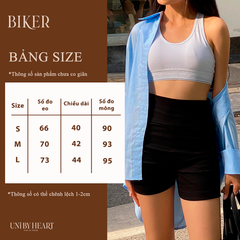 Quần Biker Short Legging BK001 cạp cao, vải umi cao cấp, co giãn 4 chiều, thoáng mát, độ bền cao  - Uni By Heart