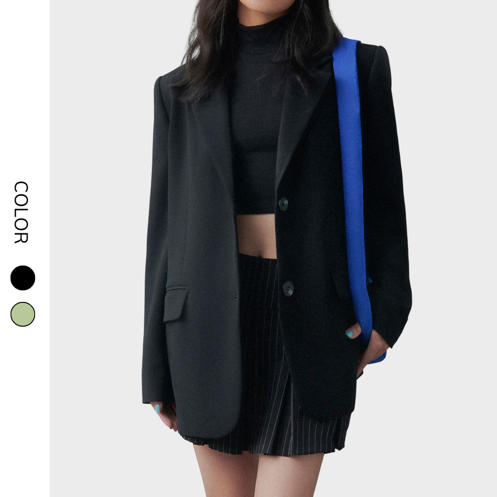 Áo blazer nữ Ginny AK005 form rộng oversize, kiểu dáng hiện đại, trendy - Uni By Heart