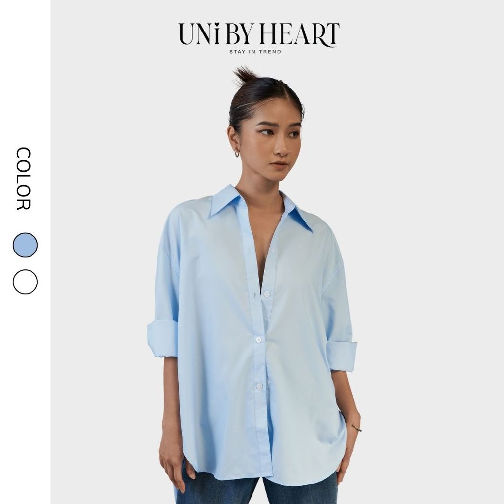 Áo sơ mi Mia Shirt SMI011 thiết kế đuôi tôm, chất liệu mềm mịn - Uni by heart