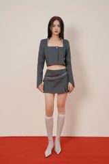 Áo thiết kế dáng croptop Cassi Top AX001 dáng ngắn, cổ vuông trẻ trung phối ren - Uni By Heart