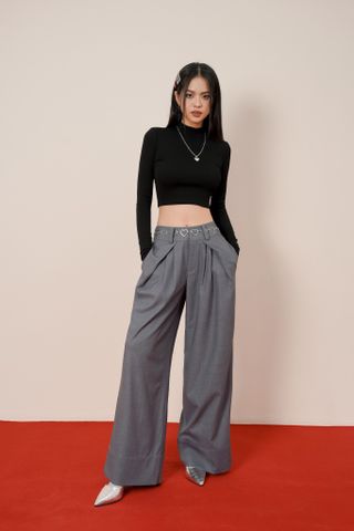 Quần dài ống suông nữ Delia Pants QD010 dáng rộng, form thụng trendy - Uni By Heart