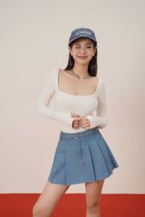 Chân váy bò xếp ly Yuna Skirt CV024 chất liệu jeans, dáng ngắn, dễ phối đồ - Uni By Heart