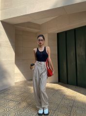 Quần dài ống suông nữ Hana Pants QD018 kèm đai lưng, form dáng rộng trendy - Uni By Heart