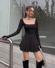 Áo bodysuit liền thân dài tay nữ Snowy Bodysuit dáng ôm, tay xỏ ngón - Uni By Heart