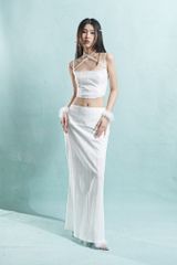 Chân váy dài Jelly Skirt VDT01 hai lớp xẻ sau, thiết kế basic, trẻ trung nữ tính - Uni By Heart