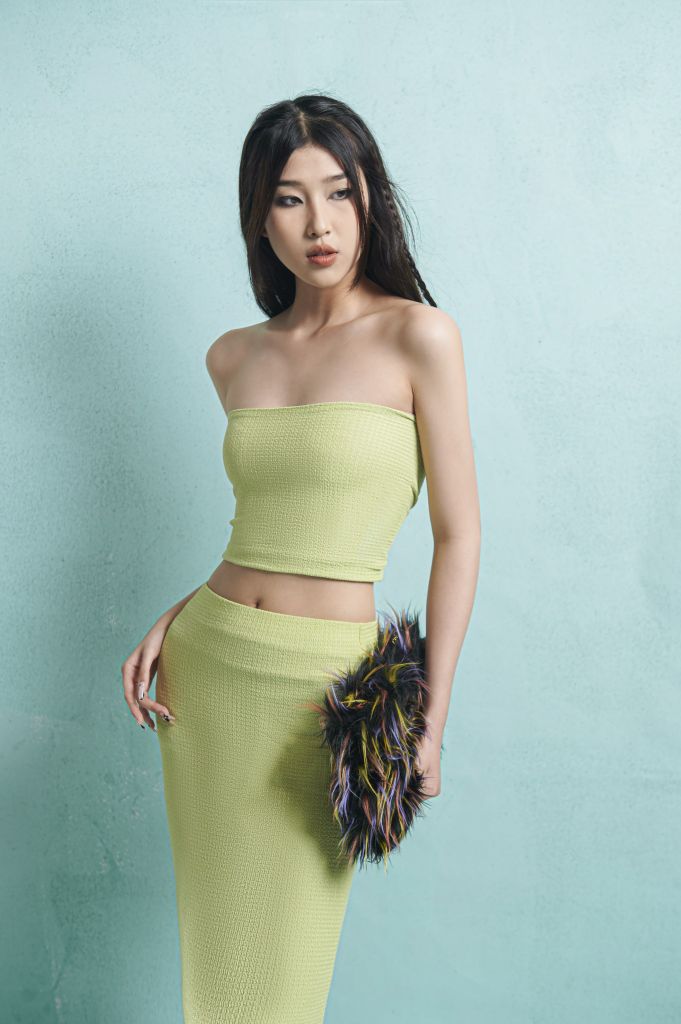 Chân váy dài ôm Rimin Skirt VQ001 vải thun hoạ tiết, thiết kế dáng ôm trẻ trung hiện đại - Uni By Heart