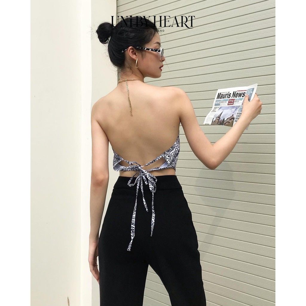 Áo Bandana Top BA001 yếm thiết kế buộc dây, họa tiết nổi bật - Uni By Heart