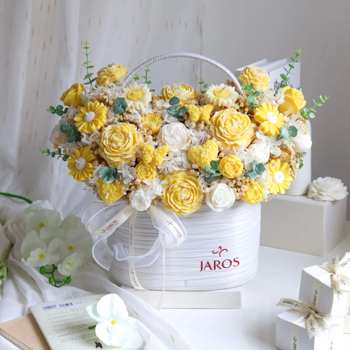 Lẵng hoa nến Good Luck Basket (Premium) - Yellow