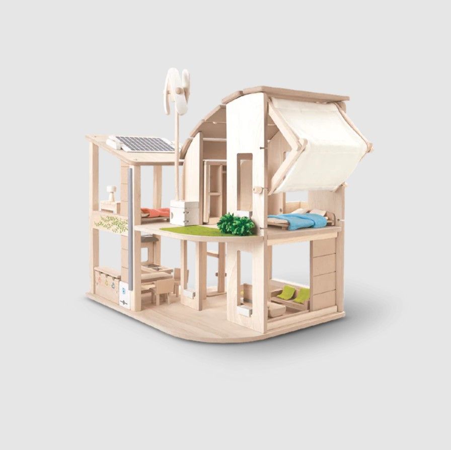 Nhà búp bê bằng gỗ với đồ nội thất