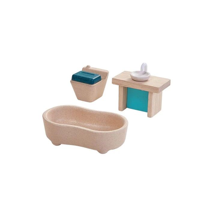 Nhà búp bê bằng gỗ cao su với đồ nội thất