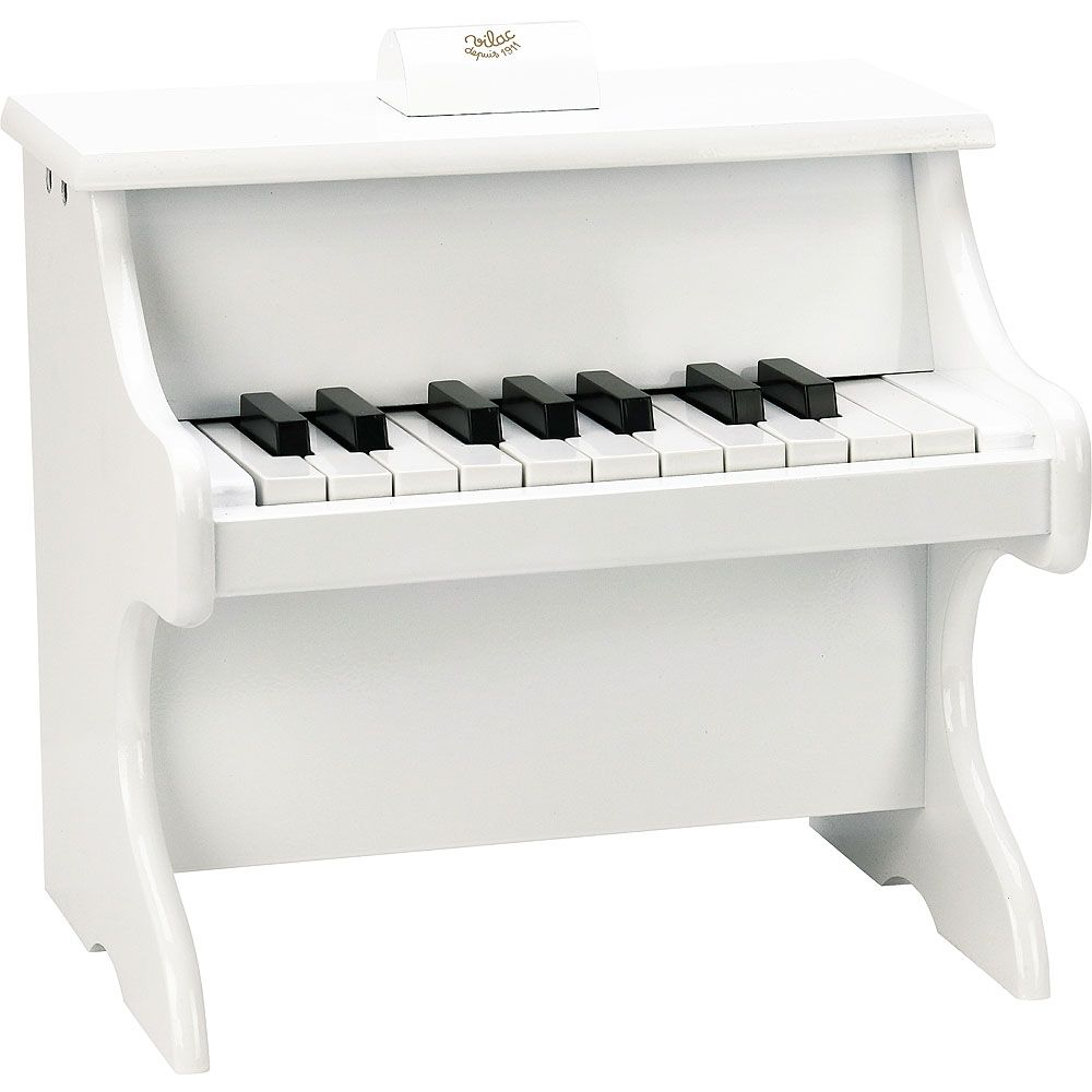 Đàn piano màu trắng bằng gỗ có điểm số