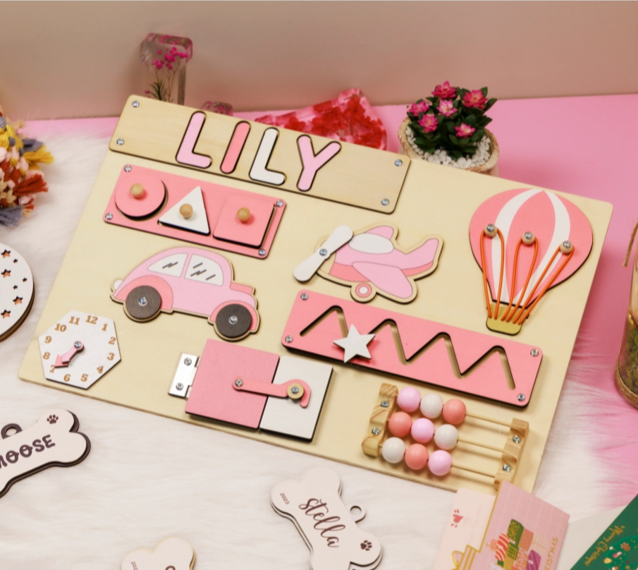Busy board - Rectangle with air balloon - Size L