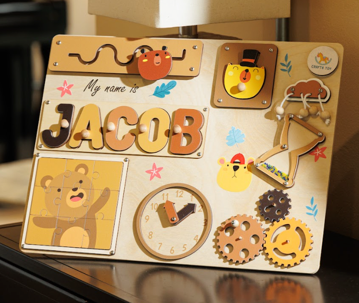 Busy board - Rectangle Bear Theme - Size L
