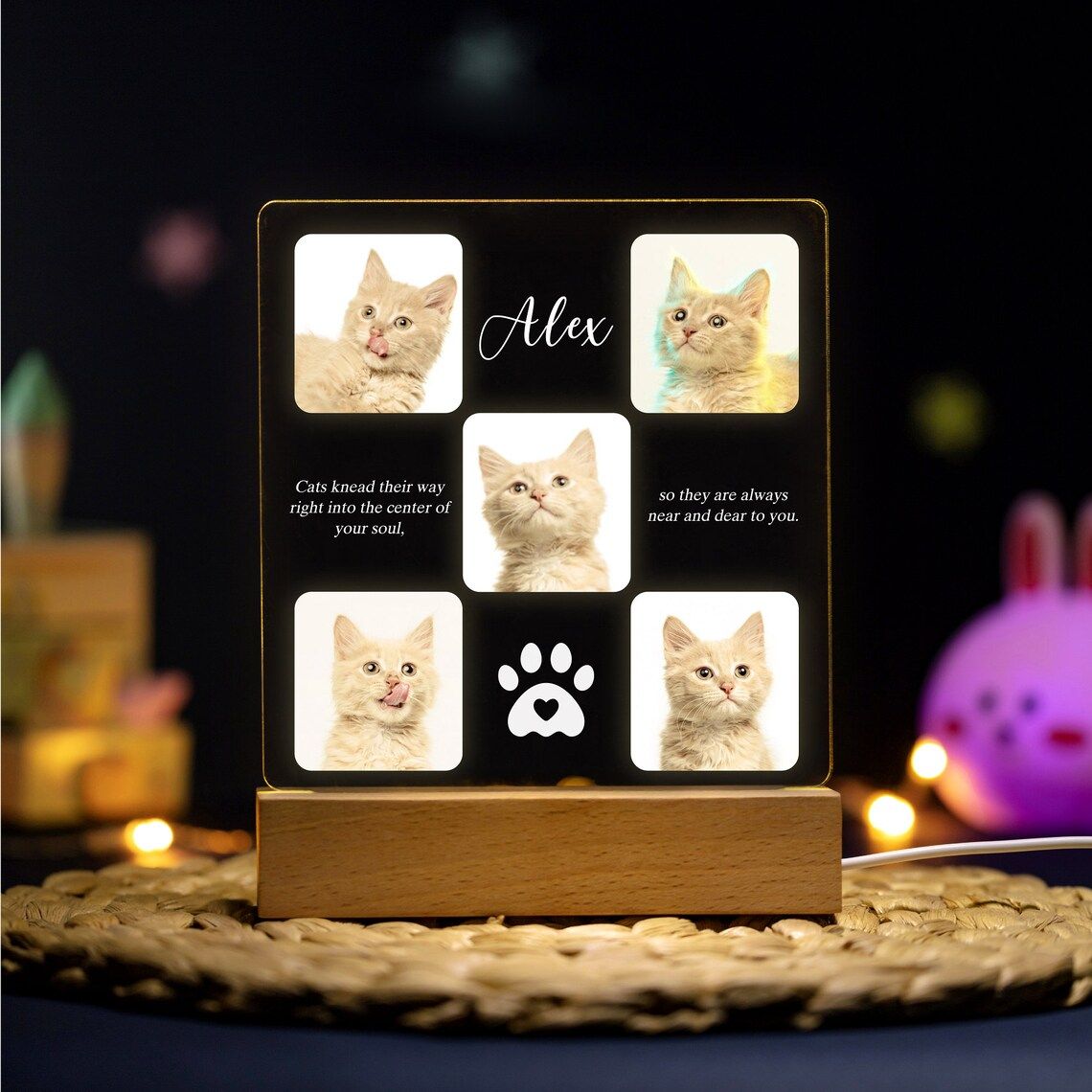 Acrylic night light - UV Color - Pets collection