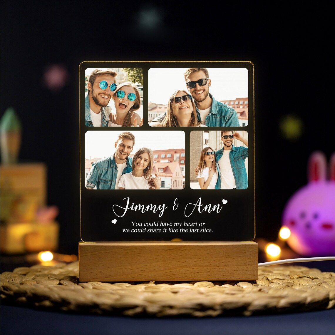 Acrylic night light - UV Color - Family/Couple collection