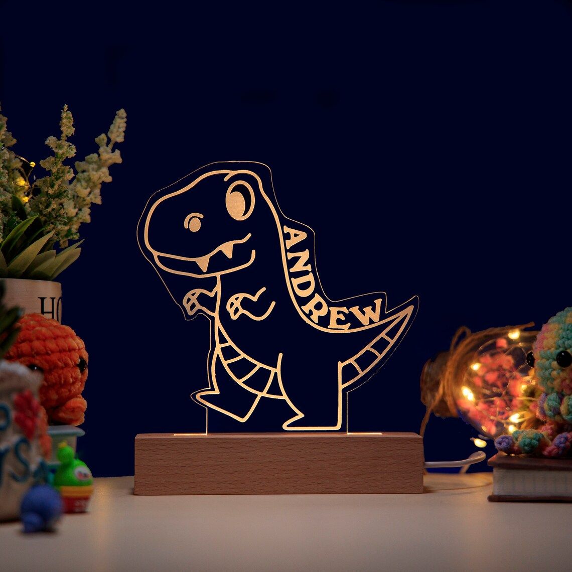 Acrylic night light - Kids collection - Dinosaurs