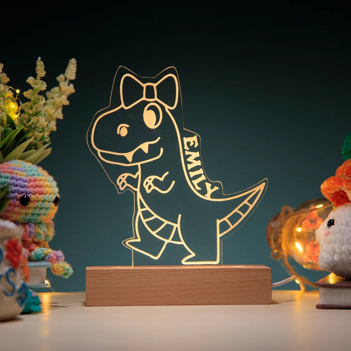 Acrylic night light - Kids collection - Dinosaurs