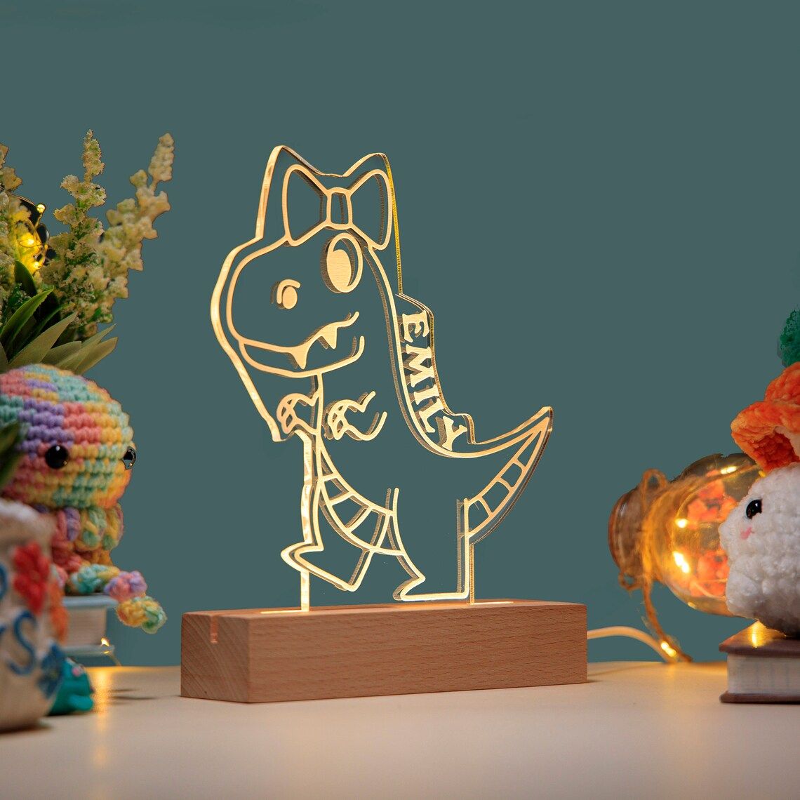 Acrylic night light - Kids collection - Dinosaurs