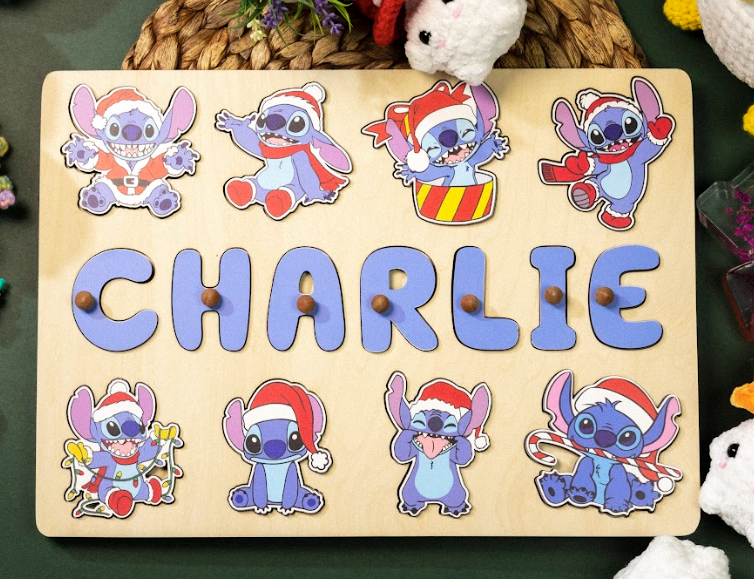 Ghép hình gỗ tùy chỉnh - Christmas stich - Size XL