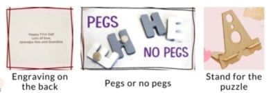 Add-ons for customizable items - Pegs / Engraving / Stand / Custom / RGB Light