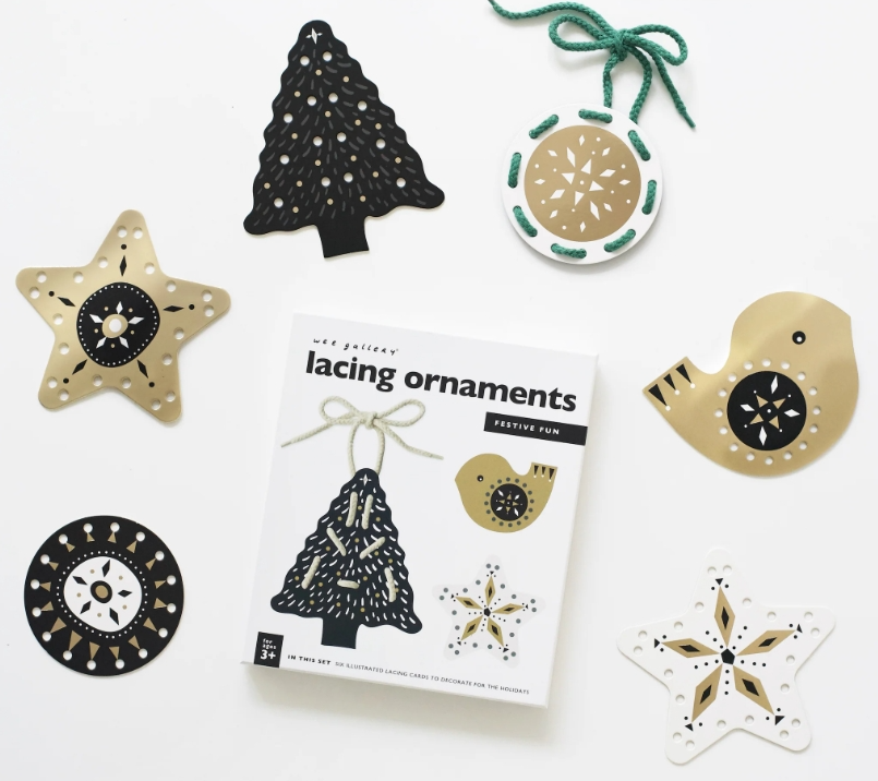 Lacing ornaments from Wee Gallery
